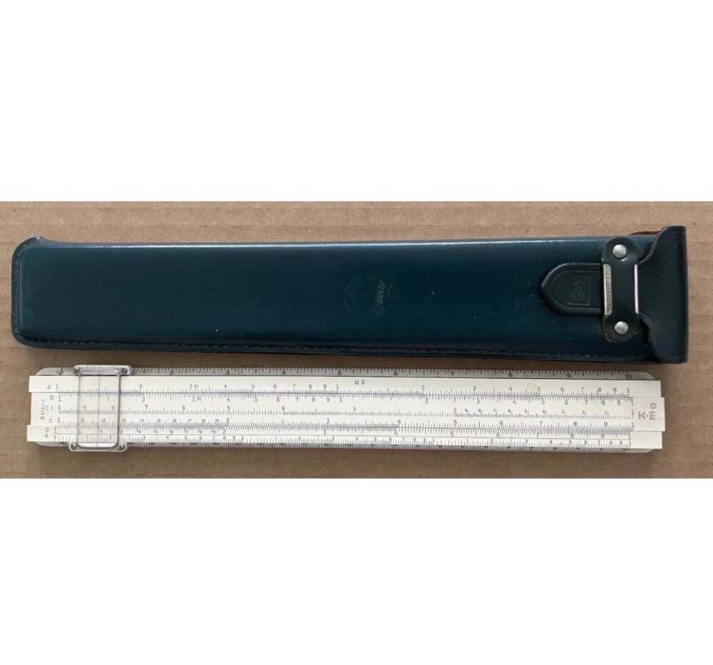Vintage Keuffel & Esser K&E D4053-3 Slide Rule with Case